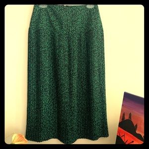 Vintage High-Waist Pleated Midi Skirt